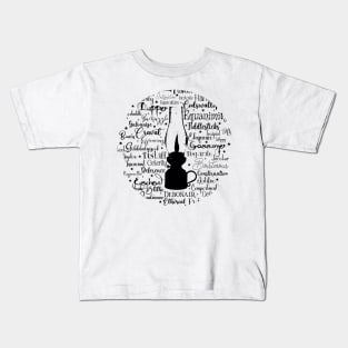 Gas Lamp Victorian Words in Dark Font Kids T-Shirt